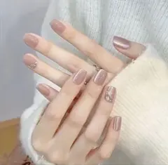 【24枚】ネイルチップ マグネット 韓国 ワンホン ちゅるん オフィス ストーン