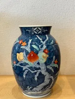 鍋島焼 祥瑞画 花瓶 鍋島青山作 藍色染付 文様 元箱 未使用品 プレビュー】「古染付と祥瑞 ―愛しの青（blue）―」 五島美術館で10月28