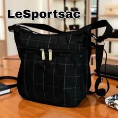 極美品 レスポートサック 2way エライザホーボー 黒 シルバー チェック