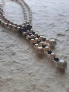 パール　2連ネックレス　デザインネックレス　925Silver