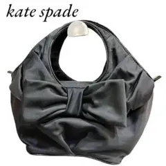 ケイトスペード　ハンドバッグ　ブラック　黒　リボン　人気　ナイロン
