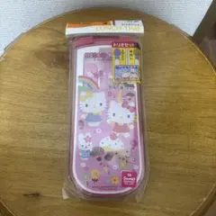 ハローキティ トリオセット 箸　スプーン　フォーク　ケース　2009年