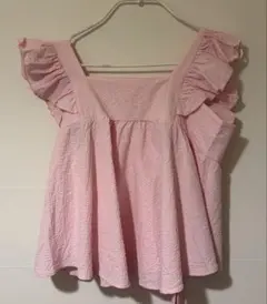 バッグリボンショルダーフリルトップス　GRL ノースリーブ　ブラウス