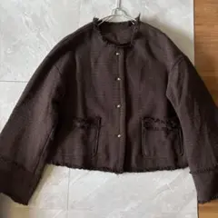 Louere ルエレ オーバルボタンルーズツイードジャケット　L 金ボタンのサムネイル