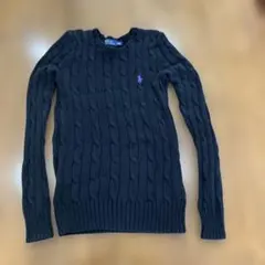 ポロラルフローレン ケーブルニット コットン 黒 ブラック
