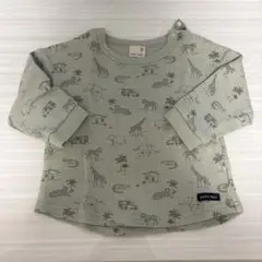 petit main 動物柄 長袖Tシャツ グリーン 80cm