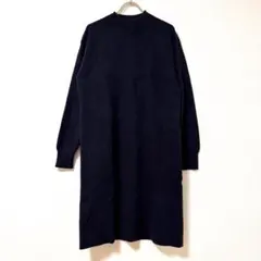 ✨良品✨ ユニクロ【S】ワンピース 紺 シンプル 長袖 ゆったり