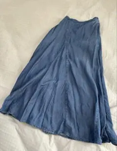 ナノユニバース 大人スタイル　デニムフレアスカート
