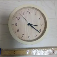 木目調円形掛時計 約15cm