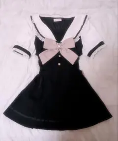 LIZLISA セーラーカラーセットアップ 半袖 ブラック