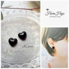 №2110 ❁¨̮ 天然石ガーネットのレジンピアス・イヤリング