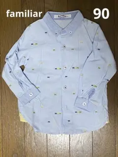 ファミリア familiar 電車柄 長袖 刺繍 シャツ
