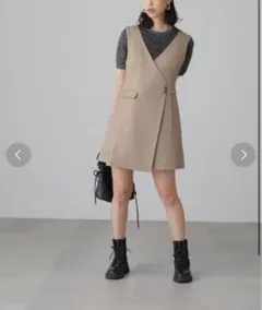 ジレ風ラップミニジャンパースカート