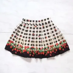 アンクルージュ いちごスカート 黒 ギンガムチェック 平成