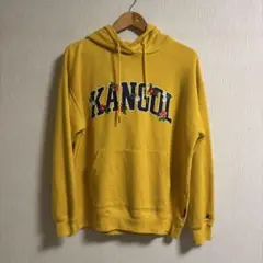 KANGOL パーカー 黄色 花柄 刺繍 M 古着