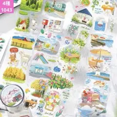 ラスト1❣️ 出発しようシリーズPETマスキングテープコラージュ素材シール4種