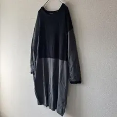 【新品】kawai okada ウール混　バイカラー　ニットワンピース