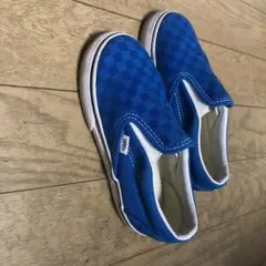 バンズ　VANS 子供靴　青チェック　14㎝