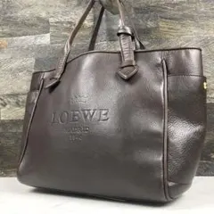 美品】ロエベ アマソナ36 ハンドバッグ アナグラム パテントレザー