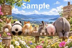 しあわせなお尻大集合｜動物たちの後ろ姿 ほっこりアート ポストカード