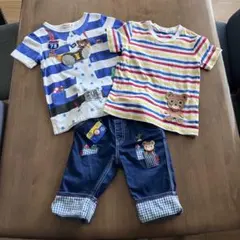 ミキハウス 半袖Tシャツ ハーフパンツ 男の子 3点セット 120cm