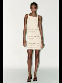 クロシェ編み ホルターネック ミニワンピース