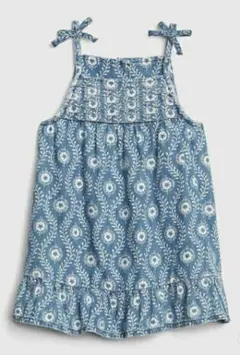値下げ☆タグ付き新品・未開封☆ベビーギャップ　デニムプリントワンピース　80