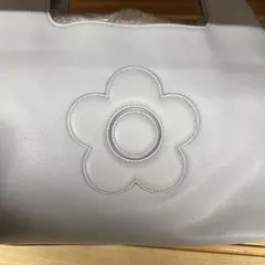ライトグレー 花モチーフ ハンドバッグ