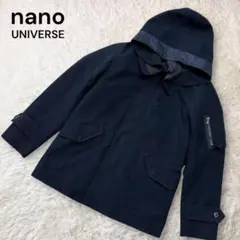 ナノユニバース 2waショートコート フード キルティングライナー取外し可 紺