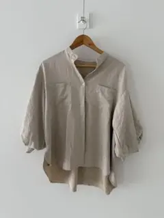 OLIVE des OLIVE ベージュ五分袖シャツ