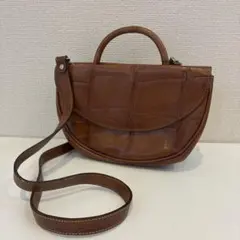 Dakotaブラウンレザーショルダーバッグ