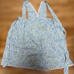 花柄レース付きVネックエプロン