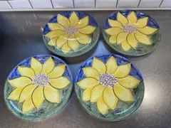 辻輝子 女流陶芸家の草分け 孔雀窯 小皿4枚セット - メルカリ