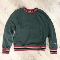 希少カラー　Champion リバースウィーブ　配色スウェット　リブライン　L