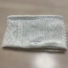 キャロウェイ　ホワイト ケーブル編み ネックウォーマー
