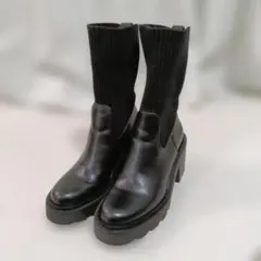 ZARA ザラ トラックソール ソックスブーツ サイドゴアブーツ 23cm