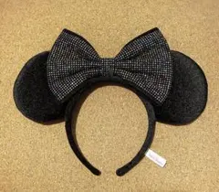 美品　ディズニー　カチューシャ　ミニーマウス　スパンコール　ブラック　匿名配送