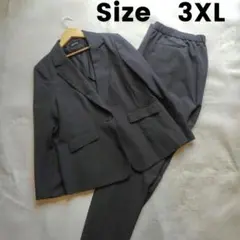 アッドルージュ洗える 大きい セットアップスーツ　ストレッチ　パンツ　グレー21