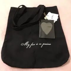GRL グレイル 推し活ロゴ刺繍トートバッグ トートバッグ ブラック