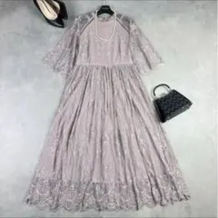 kana カナ 総レースフレアスリーブロングドレス LL 大きいサイズ 結婚式