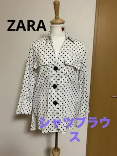 ZARA ドット柄 長袖シャツ XS