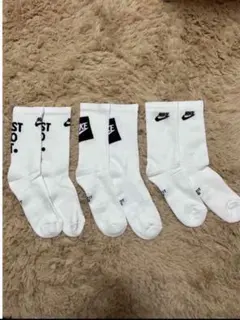 ナイキ NIKE エブリデイ  クルー ソックス ブラック 白3足セット