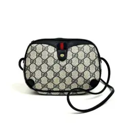【美品】グッチ　ショルダーバッグ　GGスプリーム　シェリーライン　ネイビーのサムネイル