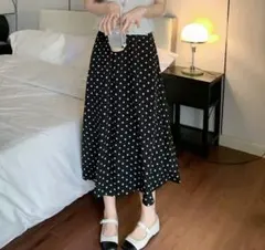 最終値引き！ドット柄 ロング スカート 春夏服 ボトムス 韓国 レディース