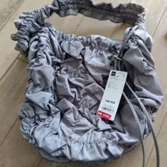 GU ギャザーショルダーバッグ グレー ONE SIZE