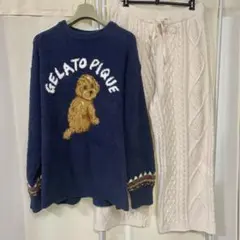 ジェラートピケ　パウダーDOGジャガードプルオーバー　メランロングパンツ
