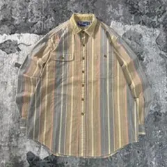 Polo ラルフローレン XL 雰囲気抜群の超希少ストライプ一点物 ユニセックス