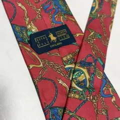 POLO ネクタイ レッド チェーン デザイン