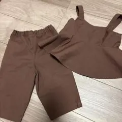 ブラウン トップスとパンツのセット