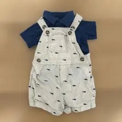 【美品】carter's クジラ柄 オーバーオール ポロシャツ セット 6mのサムネイル
